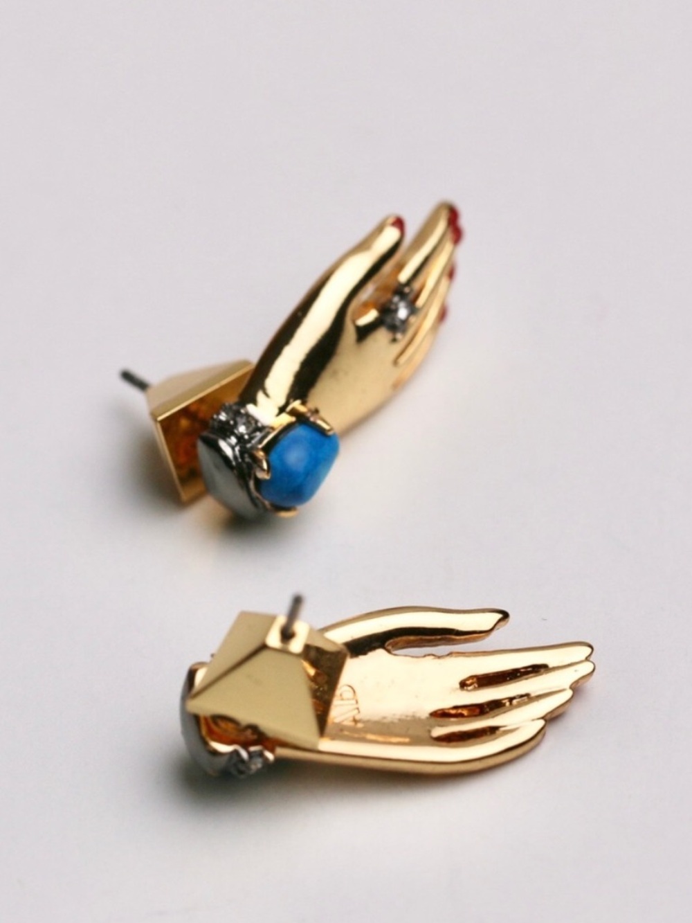 ALEXIS BITTAR • NEW Classic Vanitas Victorian  Healing Hands Stud Earrings
